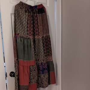 SHEIN Multicolor Patchwork A-Line Skirt